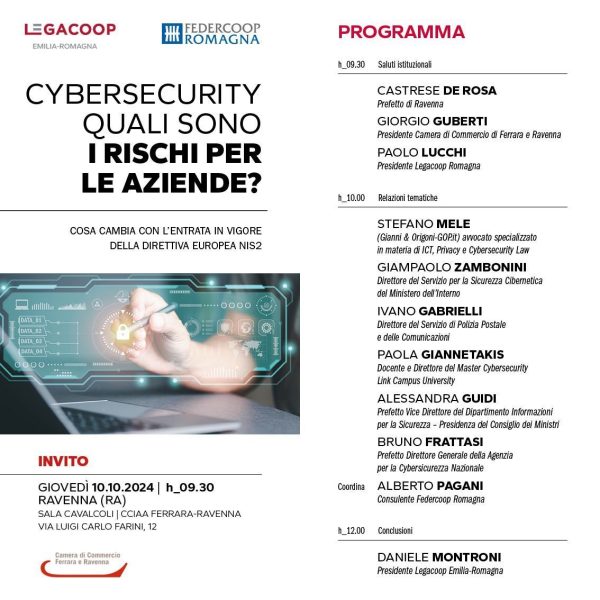 Save the date: CYBERSECURITY QUALI SONO I RISCHI PER LE AZIENDE?